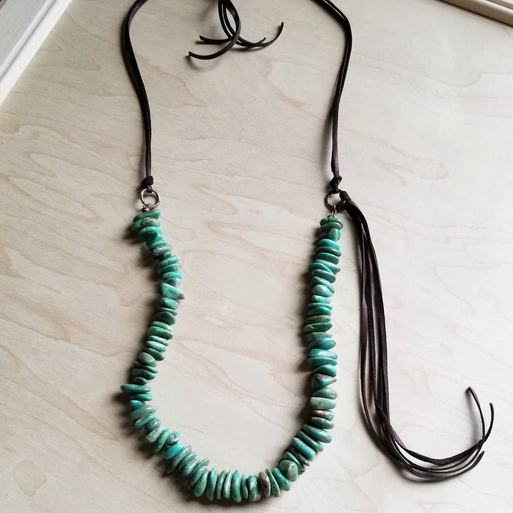 Chunky turquoise sales bead necklace