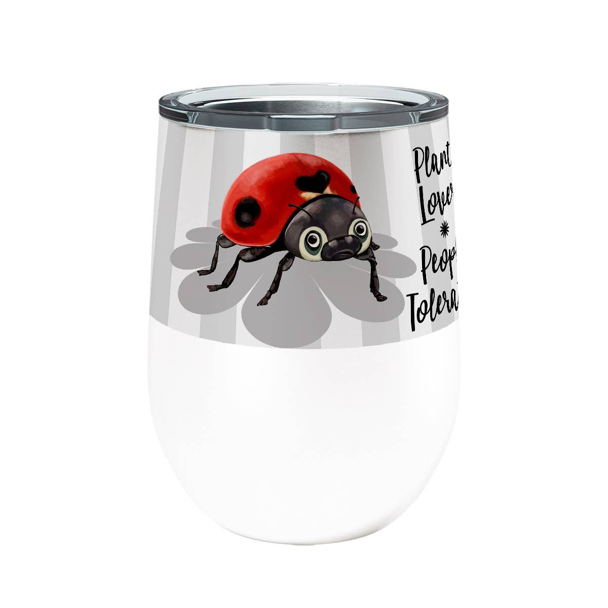 Ladybug Plants Wine Tumbler with Slider Lid