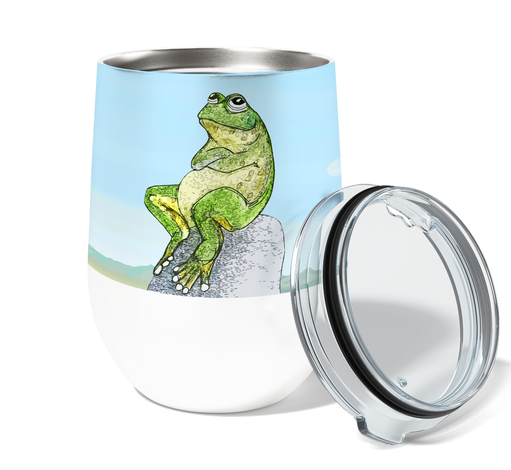 Retired Frog Wine Tumbler with Slider Lid