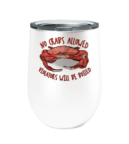 No Crabs Wine Tumbler with Slider Lid