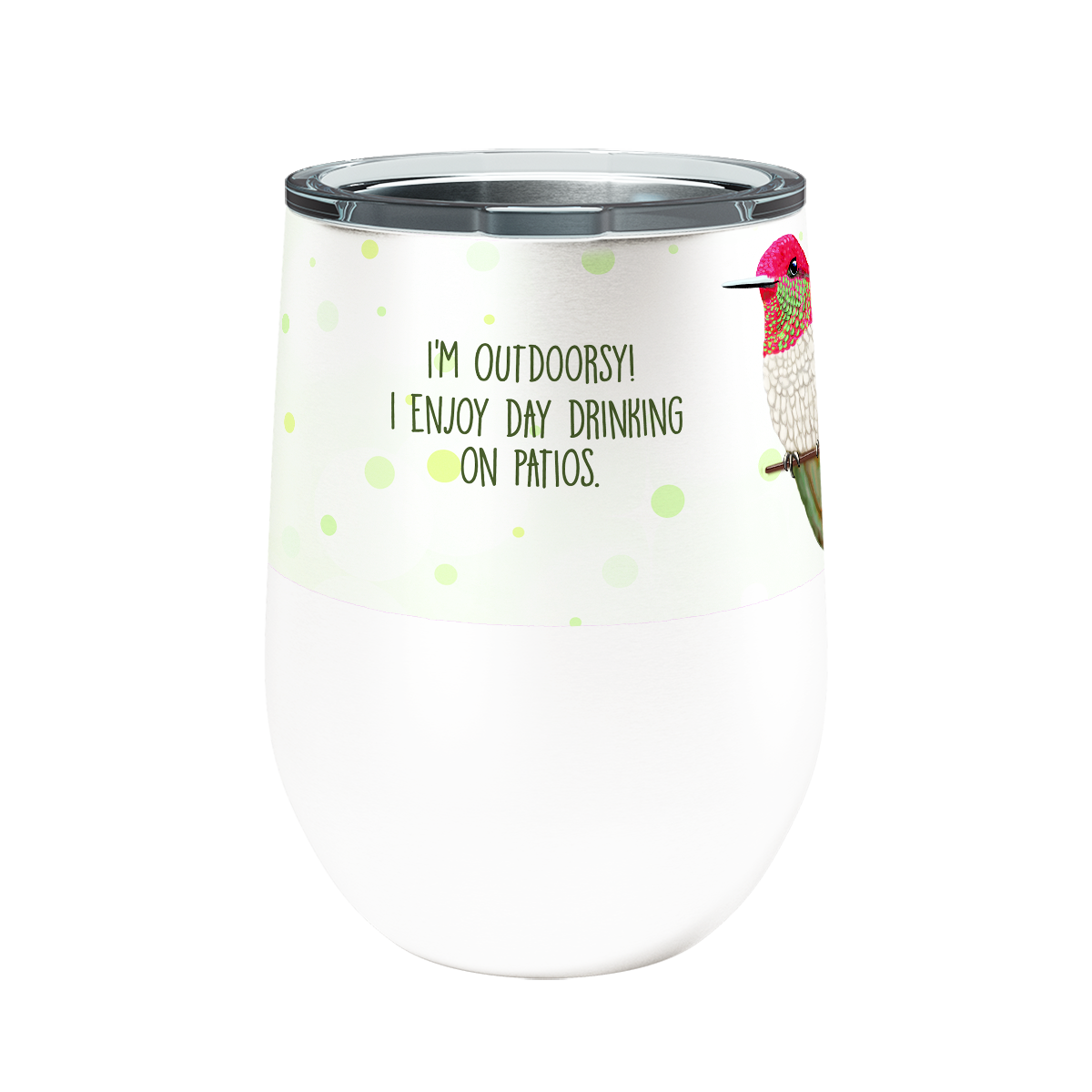 Hummingbird Drinking Wine Tumbler with Slider Lid