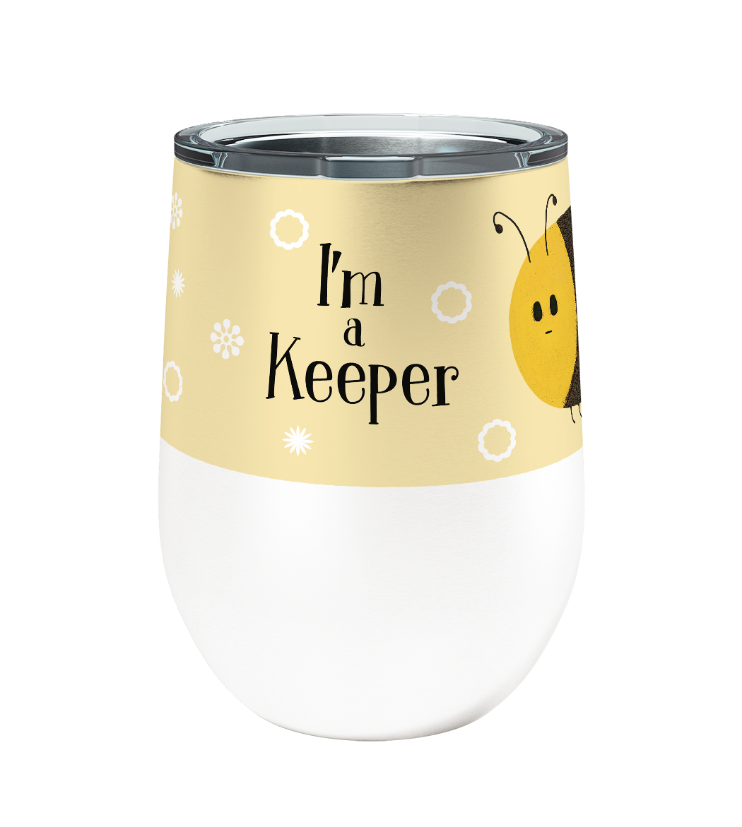 Keeper Bee Wine Tumbler with Slider Lid