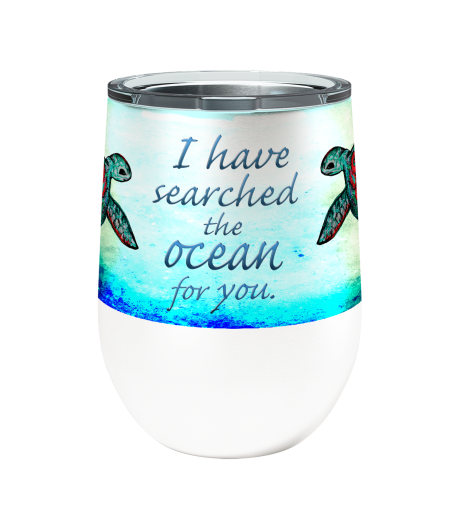 Searching Sea Turtles Wine Tumbler with Slider Lid