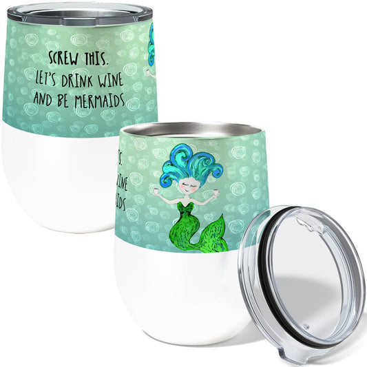 Mermaid  Wine Tumbler with Slider Lid